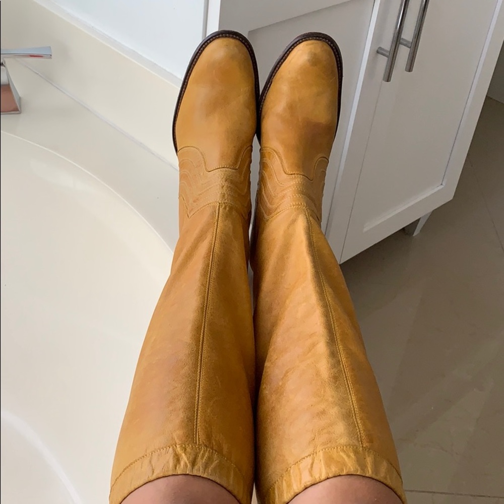 GENUINE LEATHER MUSTARD TAN BOOTS